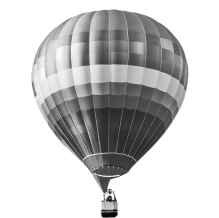 A black and white air balloon